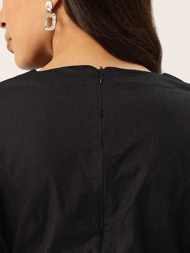 Puff Sleeve Fit & Flare Dress